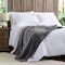 Hastings Home Poly Fleece Sherpa, Oversized Plush Woven Polyester Solid Color Throw, Breathable, Raven and Stone 137042PSJ - alternate 3